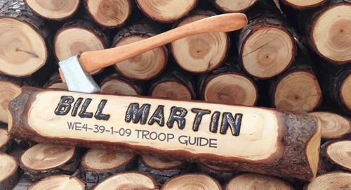 Wood Badge Ax-N-Log Name Plate Memorabilia Gift