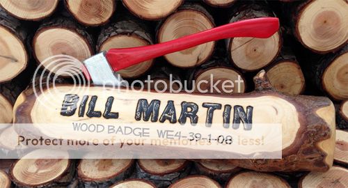 Wood Badge Ax-N-Log Name Plate Memorabilia Gift