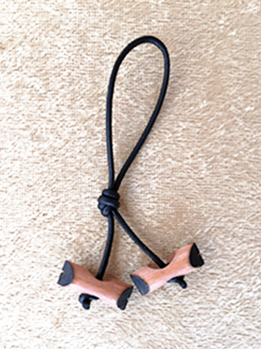 Miniature Wood Badge 2 Bead Zipper Pull