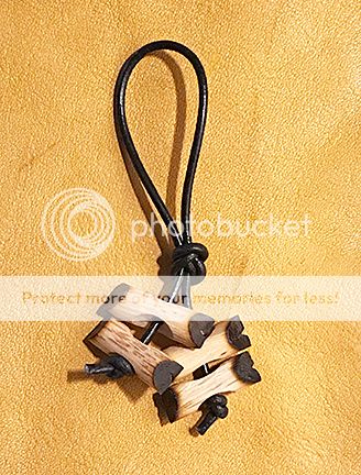 Miniature Oak Wood Badge 4 Beads Zipper Pull