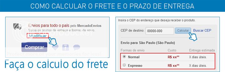 Veja como é fácil fazer o cálculo de custo do frete através do Mercado Envios e Brazilshop