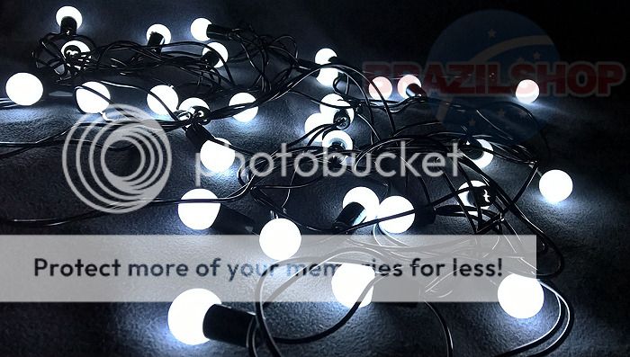 Cordão Led com 40 Leds envolvidos em mini bolas de plástico ABS super resistentes e com fiação padrão CE o mesmo padrão INMETRO