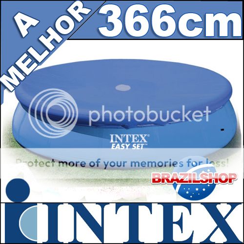 Capa original INTEX para piscinas de todas a marcas com 3,66 metros de diâmetro. Serve na Bel, Mor, Bestway, Mormaii, Regan, Nautica, EcoLife, Guepardo, etc.